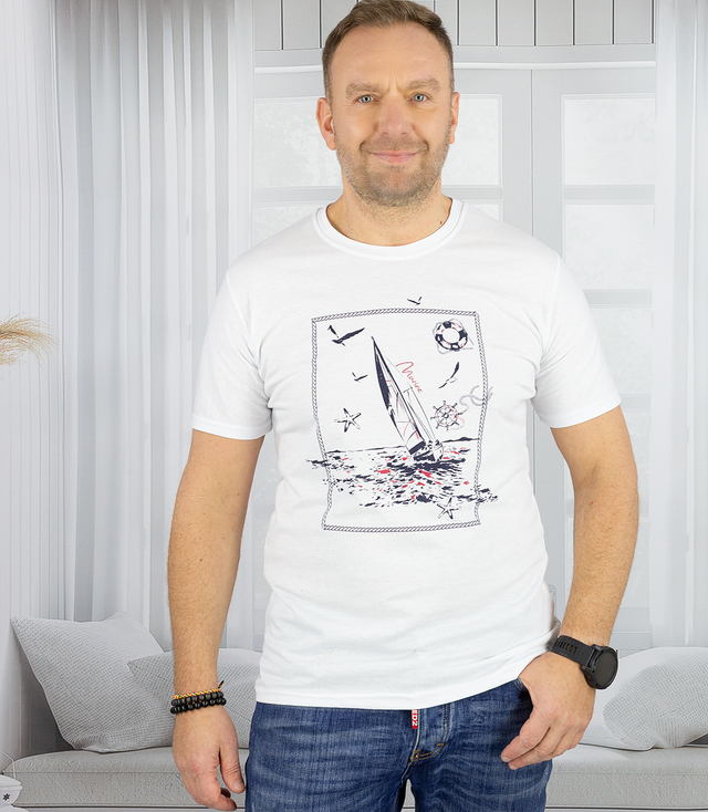 Men's short sleeve t-shirt with nautical motif