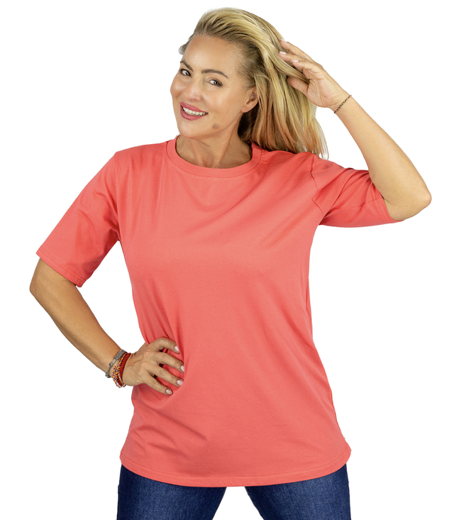 Blouse t-shirt with round neckline and 1/2 sleeve EVELINA