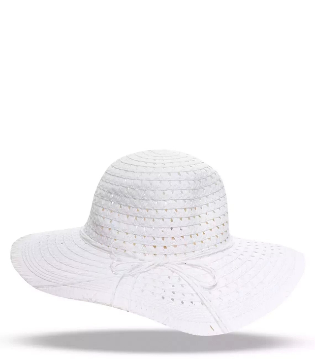 Fashionable openwork straw hat for women made of raffia