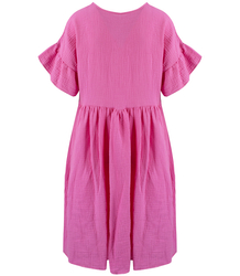 MARIA oversize muslin midi dress with ruffles