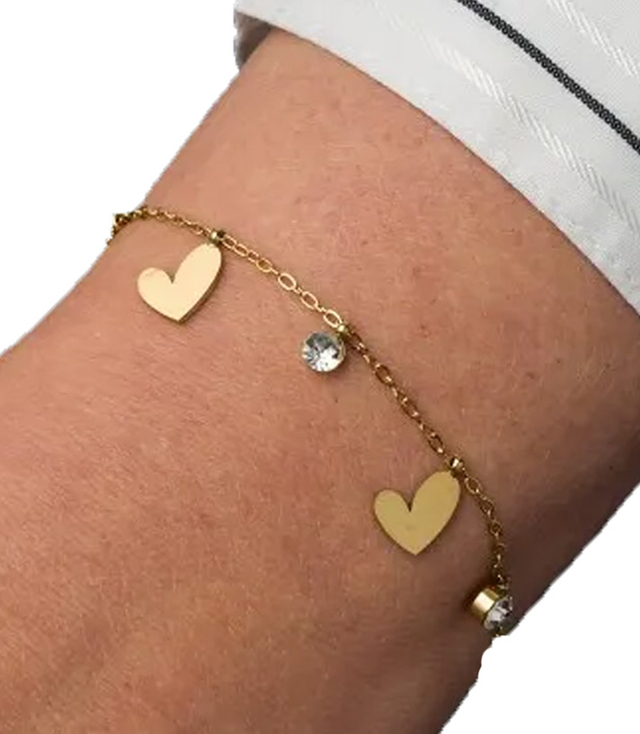 Elegant gold women's steel bracelet