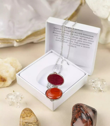 Stainless steel necklace with Picasso jasper