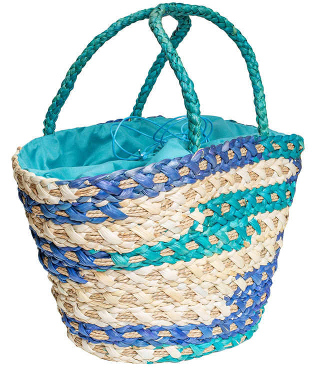 Mega large summer bag braided basket with lining