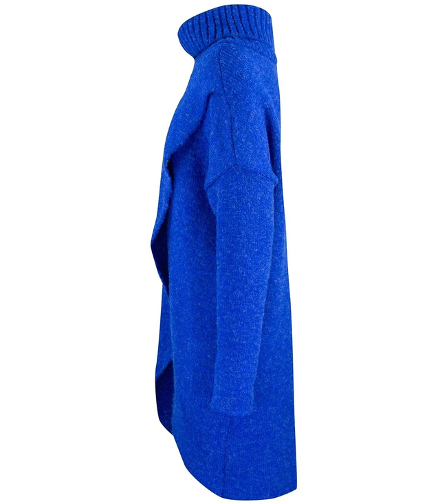 Warm womens turtleneck sweater with a slit MARIETTA, wool
