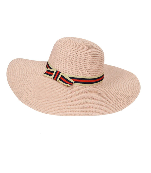 Elegant beach hat with large brim tape