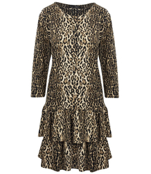 PLUS SIZE ruffle animal print dress