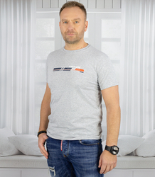 Męski t-shirt koszulka krótki rękaw ze sportowym nadrukiem