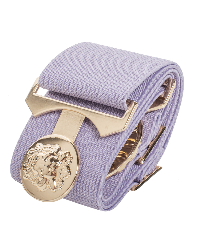 Women's belt with gold lion adjustable elastic