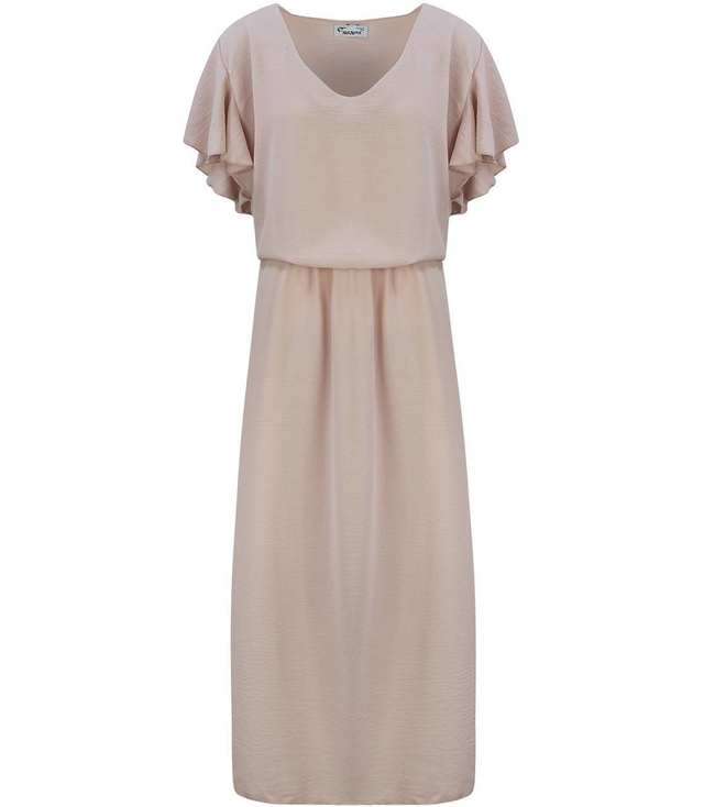 WINDING MAXI dress with elastic waistband