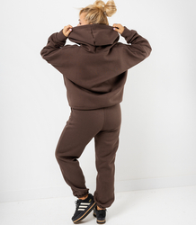 Warm thick sweatshirt set unbuttoned sweatshirt LAURA