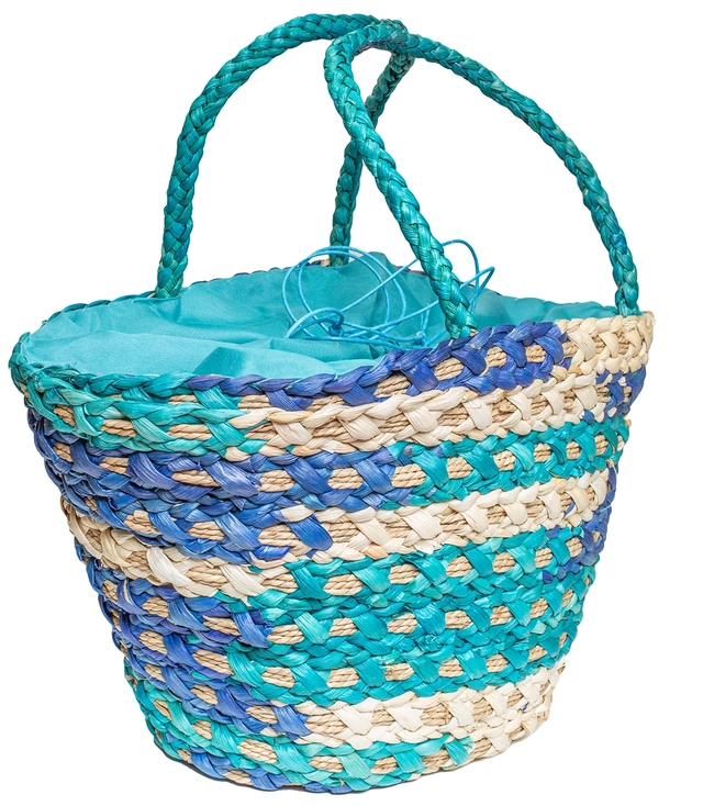Mega large summer bag braided basket with lining