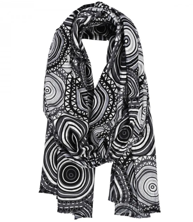 Stylish shawl scarf tassel abstract soft smooth 180x75 cm