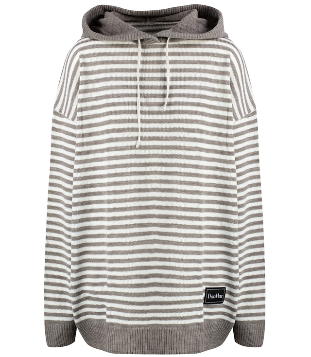 Women's striped sweater with hood warm loose MIRIAM