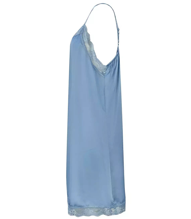 Satynowa sukienka z koronką na ramiączkach