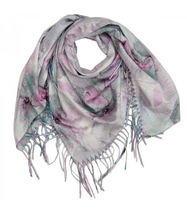 Delicate elegant women's shawl shawl with tassels