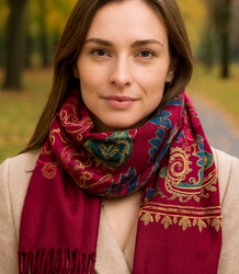 Women's scarf with floral ornament stylish
