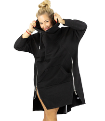Women's long oversize hoodie with zippers LILIANA 