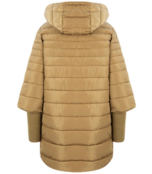 Warm quilted jacket with a drawstring hood and sleeves