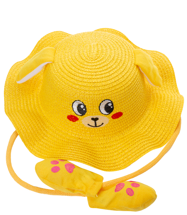 Children's hat with a dog's face and lifting ears