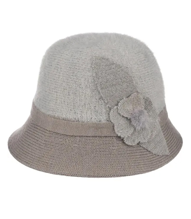 Women's hat cloche patch flower