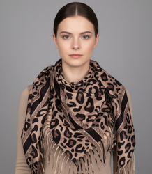 Fashionable scarf panther scarf elegant scarf with tassels
