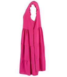 Lovely, loose, oversize midi summer dress with ruffles, IZABELL