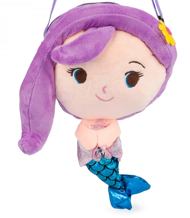 Children's bag in the shape of a mermaid with colorful hair