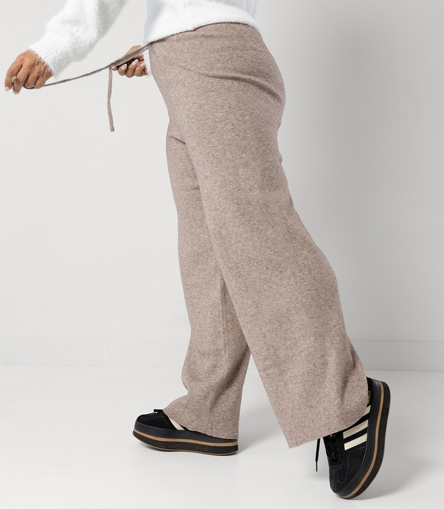 Loose melange knit pants AMELIA