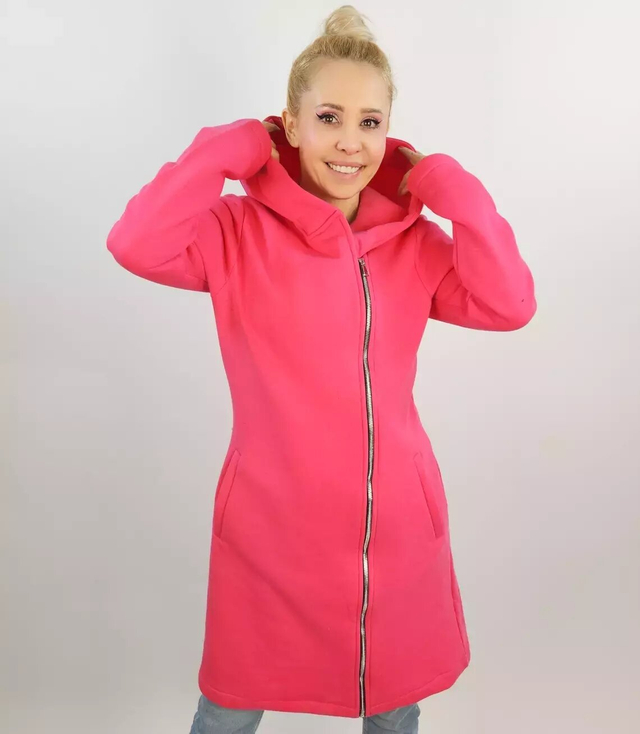 Long sweatshirt overlay asymmetric BASIC zipper