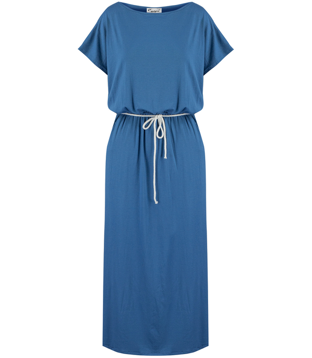 Long, smooth maxi dress with elastic band and string DAFNY