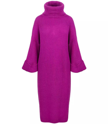 Ribbed MAXI turtleneck sweater dress