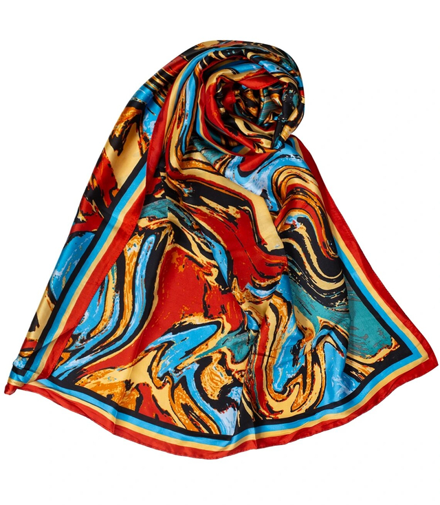 Elegant scarf shawl with colorful patterns