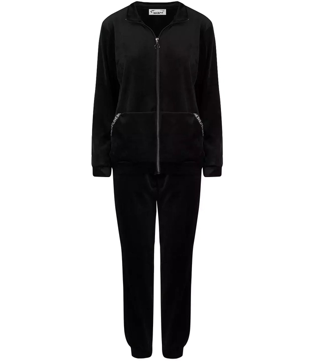 Women's velor tracksuit set with LOVE tapes