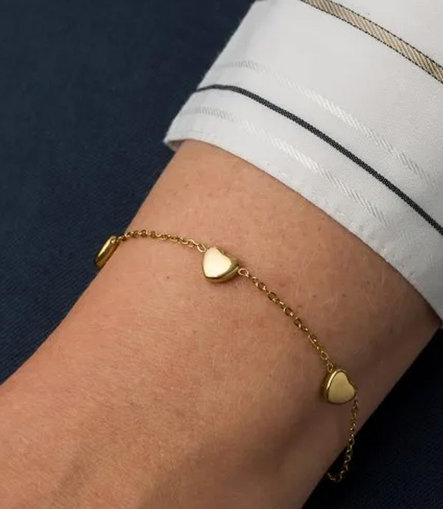 Elegant gold women's steel bracelet