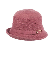 Women's hat with decorative strap and buckle