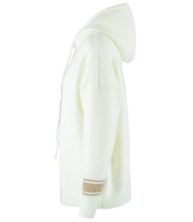 Warm women's sweater with a hood and the letter A Alicja