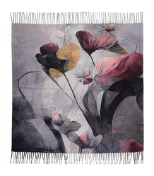 Square shawl scarf for women with tassels AGRAFKA