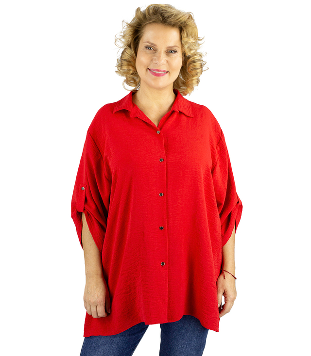 Elegant oversize shirt with decorative collar "VIVIANNE"