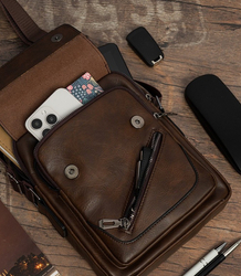 Men's SMALL rectangular padded bag elegant