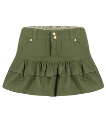 Short mini skirt with ruffles on the hips