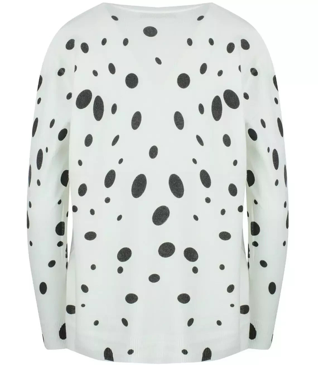 Short polka dot and zircon sweater LIZA