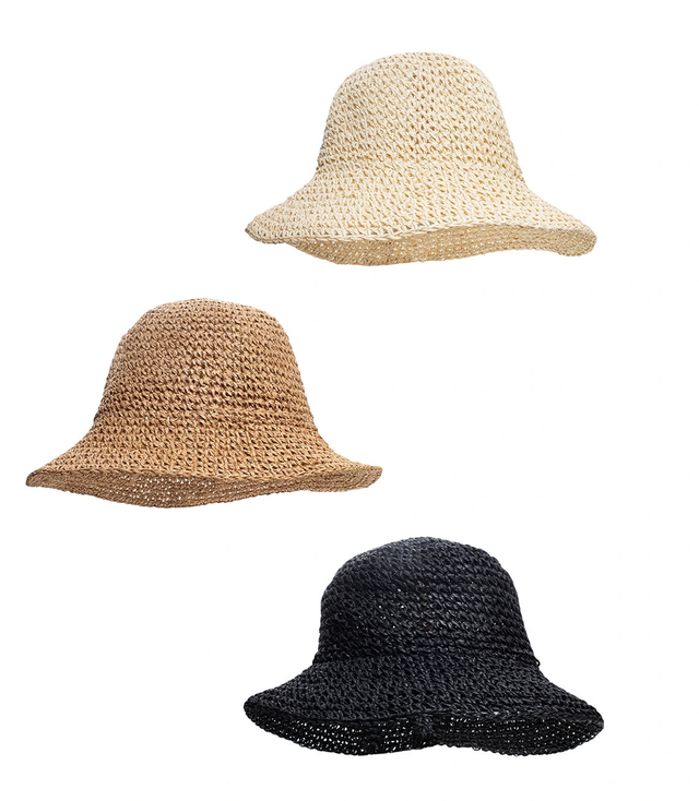 Braided straw hat BUCKET HAT