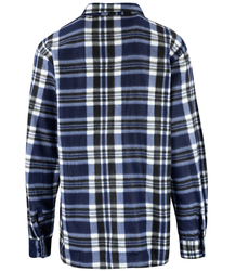 Warm fleece men's plaid shirt with zipper closure 