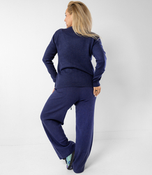 Loose melange knit pants AMELIA