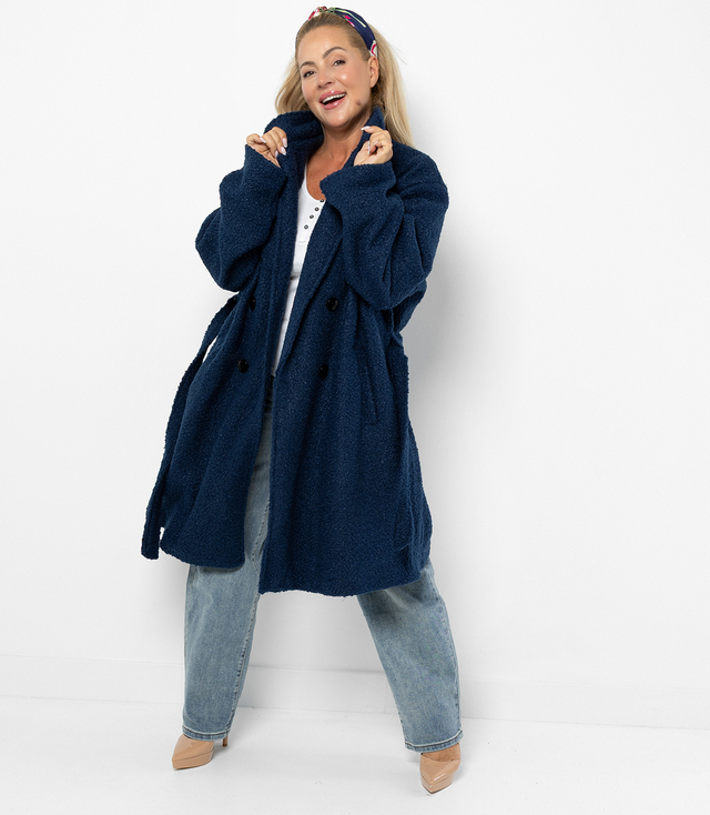 Women's TEDDY boucle fabric bear coat