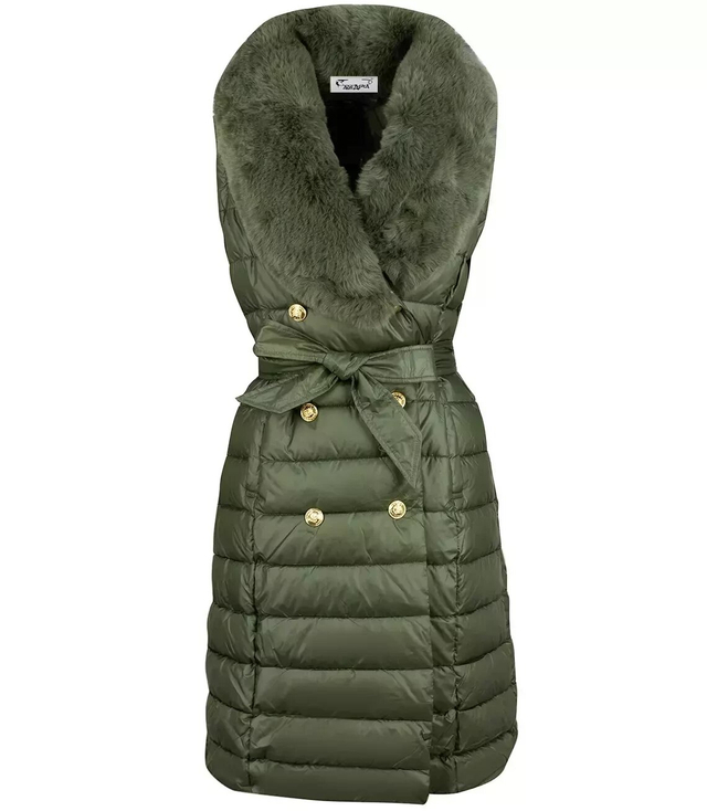 Quilted jacket coat sleeveless 4W1 FUR