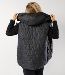 Women's quilted sleeveless hooded jacket MARINA