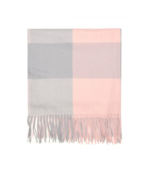 Women's checkered fringed scarf 190x80