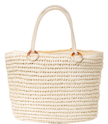 Summer bag shoulder shopper bag braided decorative circles 