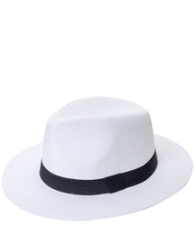 Men's Panama hat with black stripe